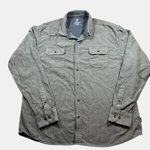 KÜHL Gray Button Down Shirt XXL Long Sleeve Outdoor Hiking Workwear CottonTencel
